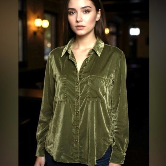 Anthropologie Maeve Olive Green Jacket - Picture 2 of 8
